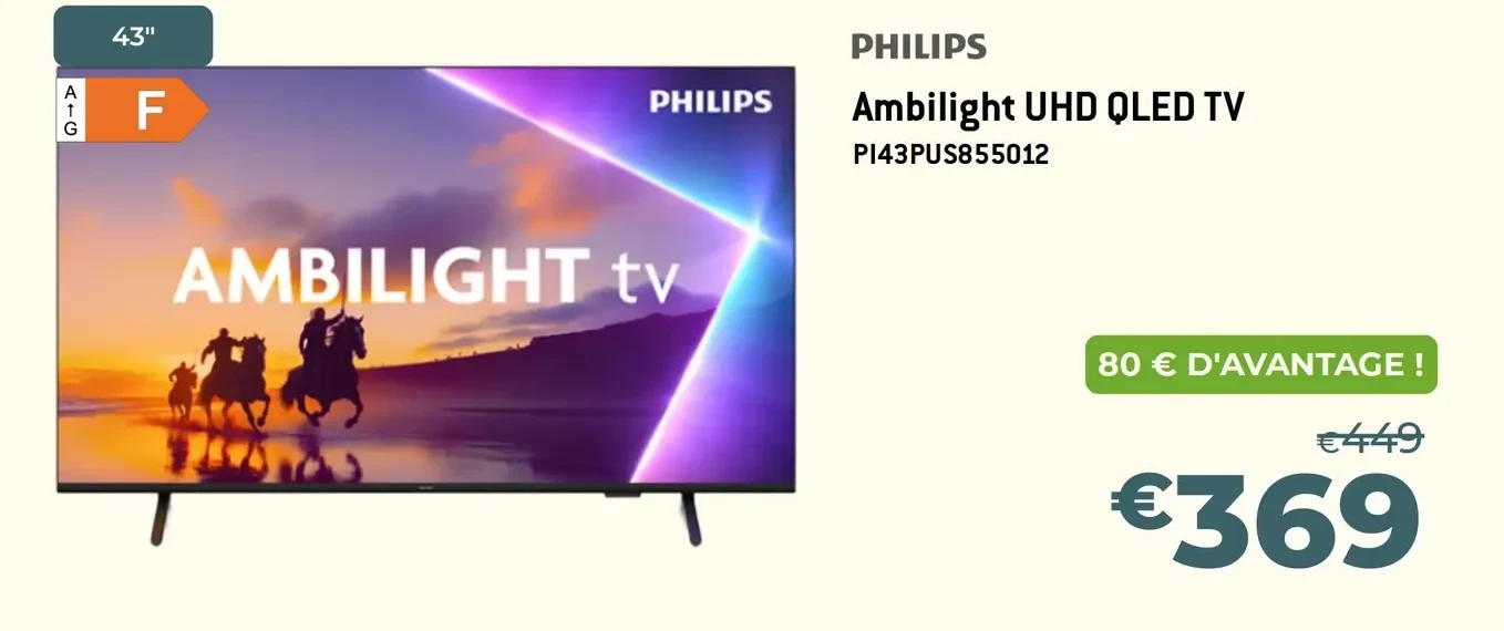 Philips Ambilight UHD QLED TV P143PUS855012