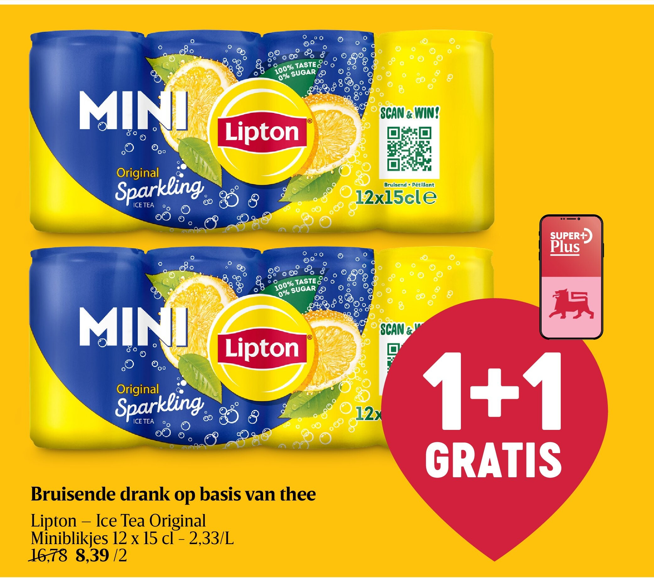 Bruisende drank op basis van thee