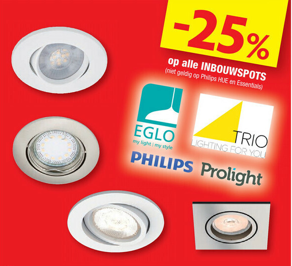 -25% op alle INBOUWSPOTS