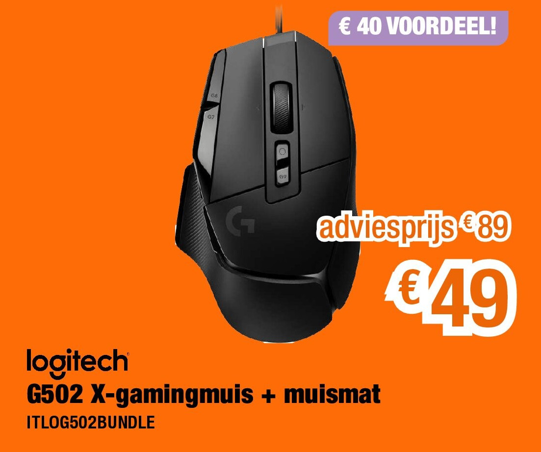 G502 X-gamingmuis + muismat ITLOG502BUNDLE