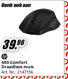 Hp 480 Comfort Draadloze muis