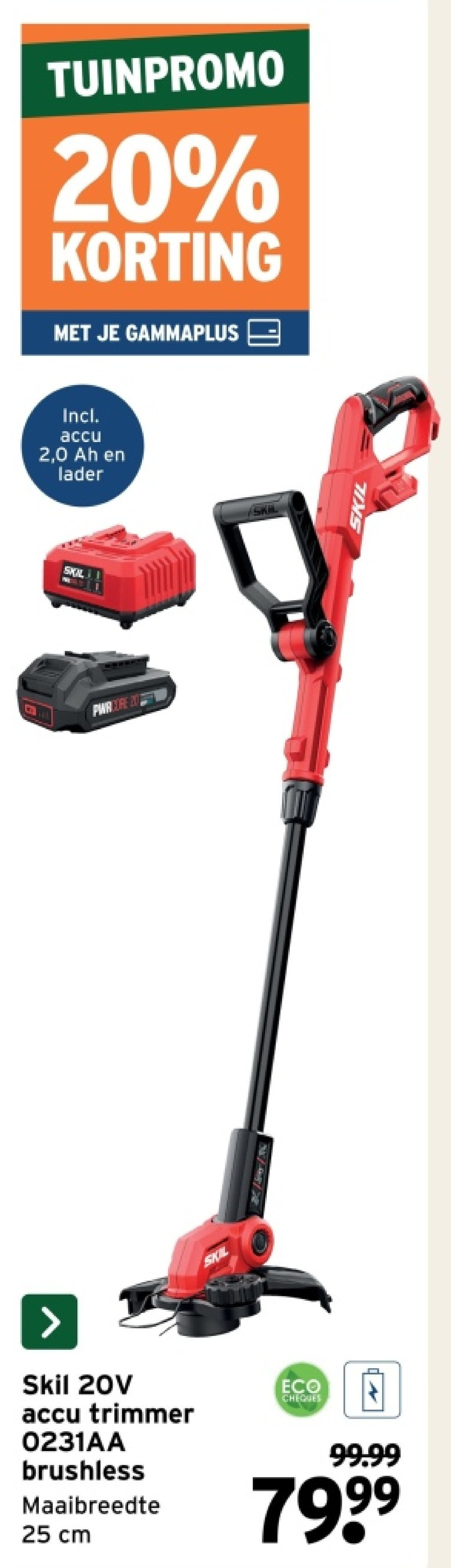 Skil 20V accu trimmer 0231AA brushless