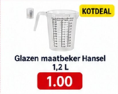 Glazen maatbeker Hansel 1,2 L