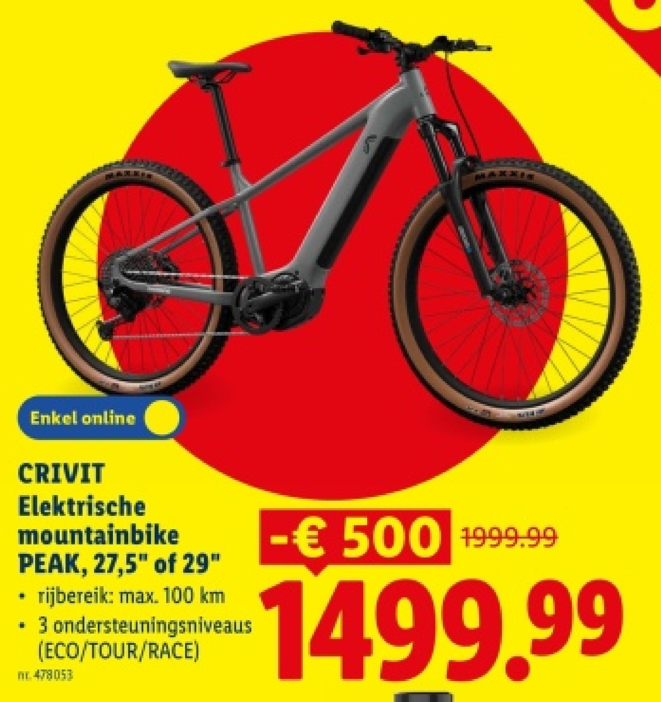 Elektrische mountainbike PEAK, 27,5" of 29"