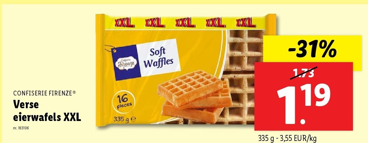 Verse eierwafels XXL