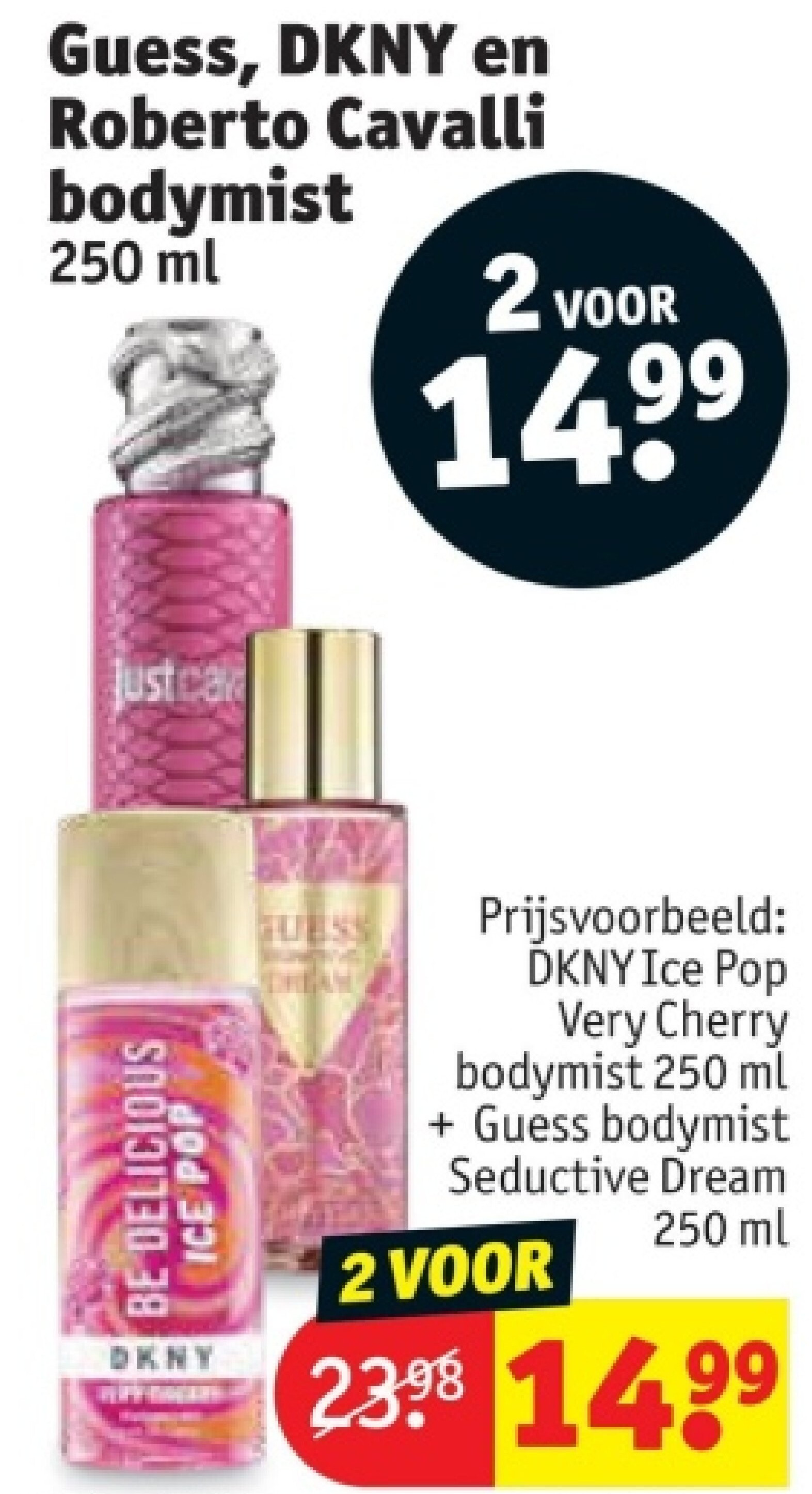 Guess, DKNY en Roberto Cavalli bodymist