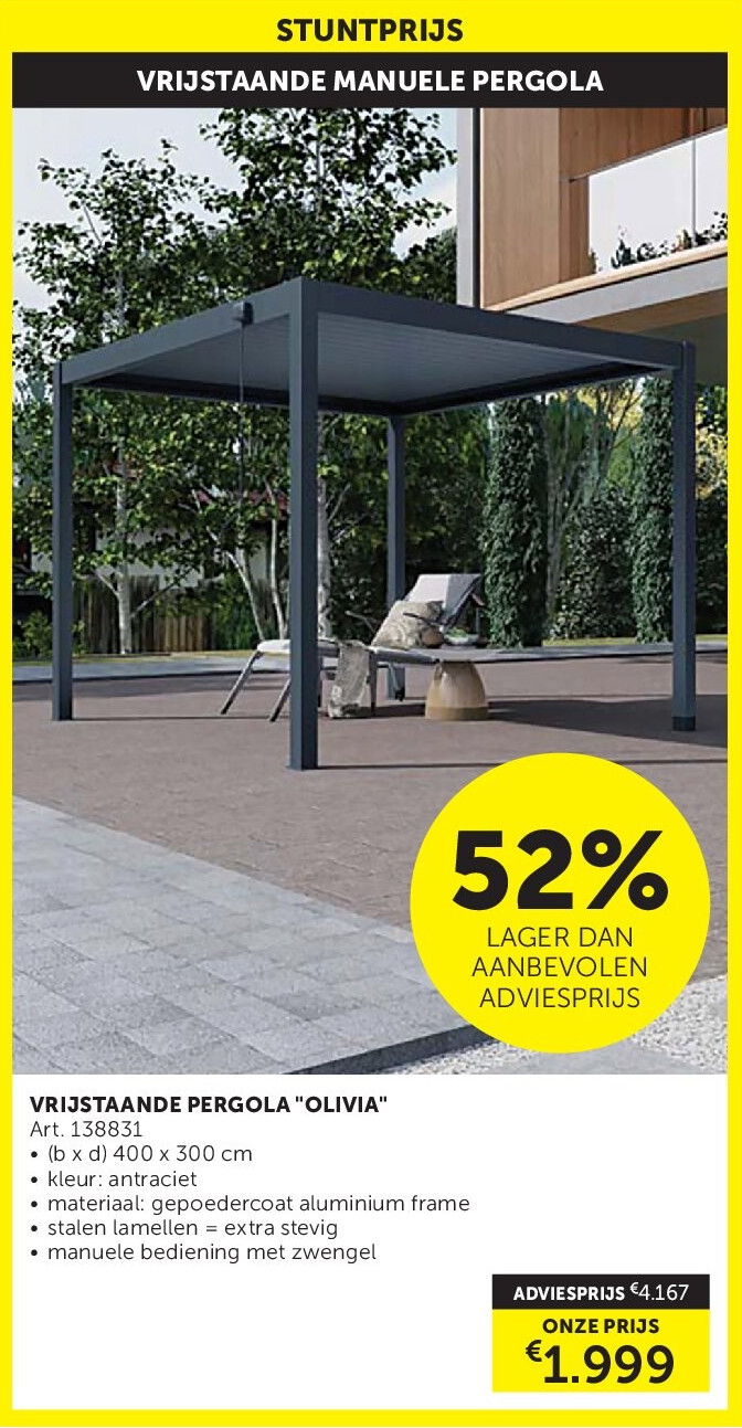 VRIJSTAANDE PERGOLA "OLIVIA"