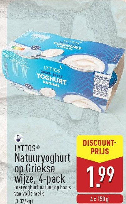 Natuuryoghurt op Griekse wijze, 4-pack