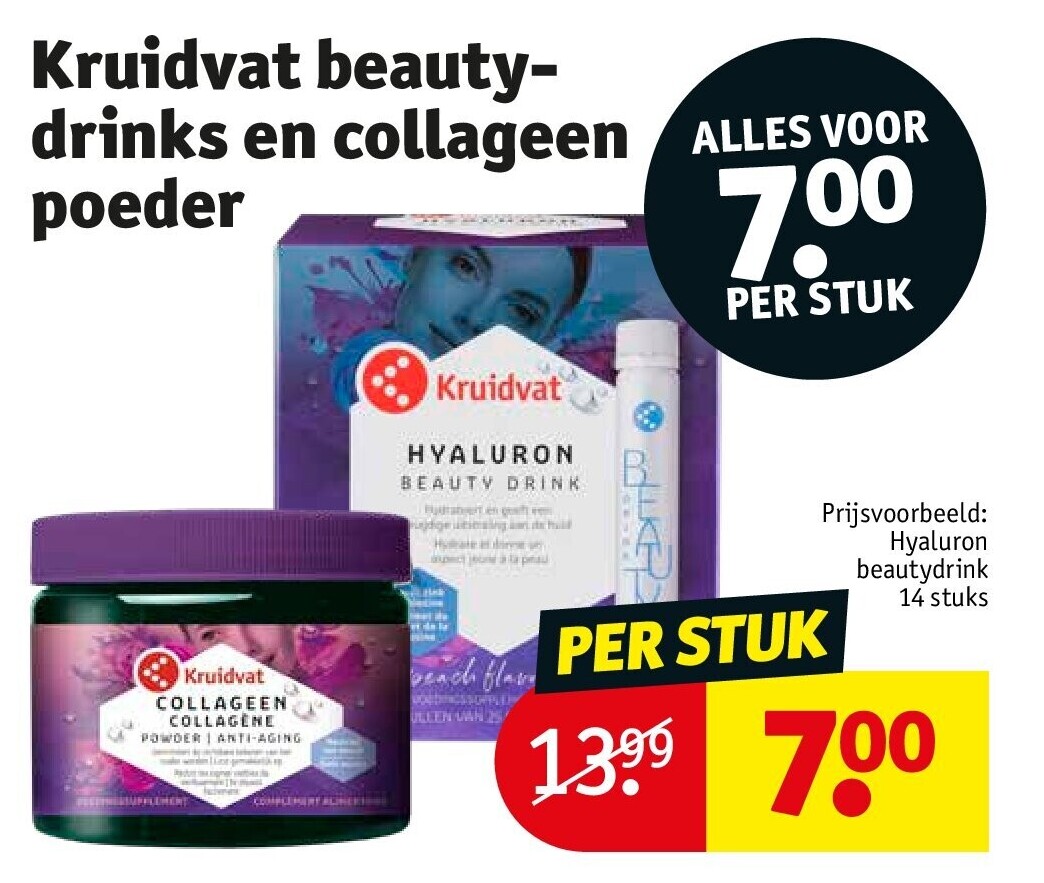 Kruidvat beautydrinks en collageen poeder
