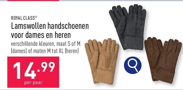 Lamswollen handschoenen voor dames en heren