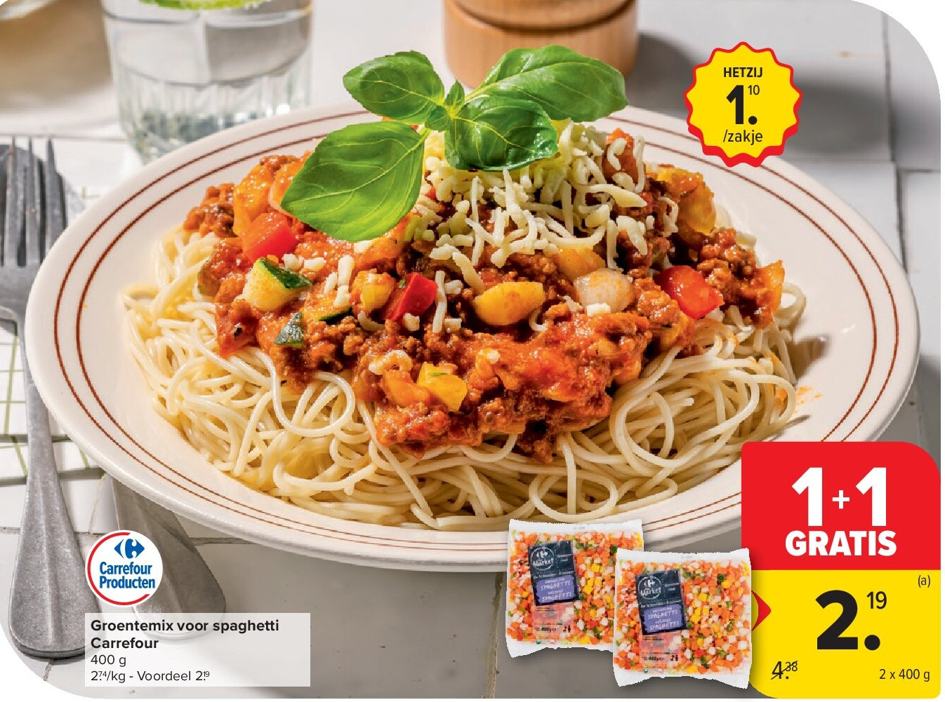 Groentemix voor spaghetti Carrefour