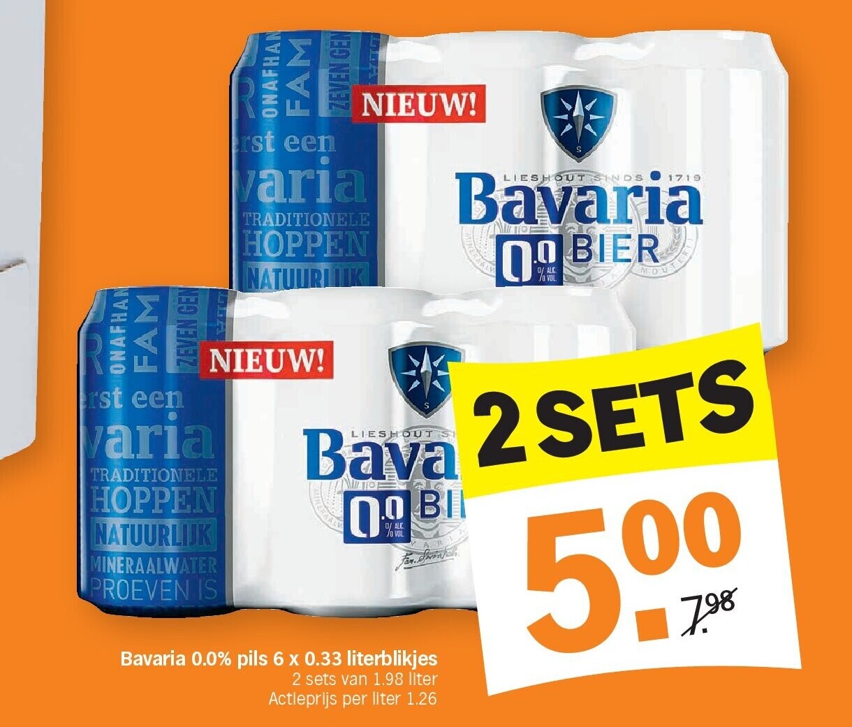 Bavaria 0.0% pils 6 x 0.33 literblikjes