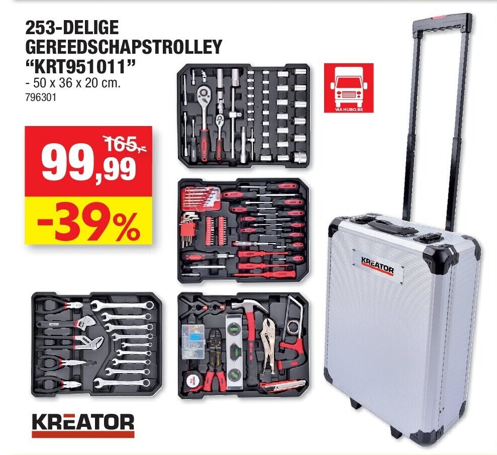 253-DELIGE GEREEDSCHAPSTROLLEY “KRT951011”