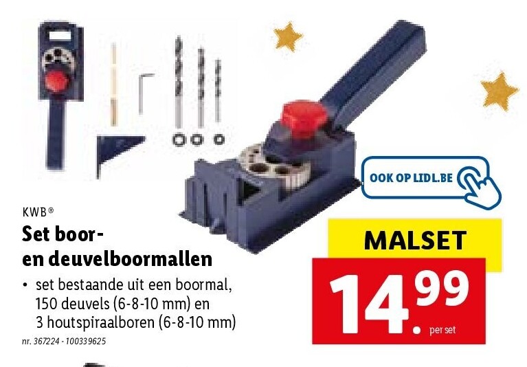 Set booren deuvelboormallen