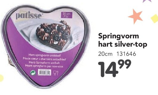 Springvorm hart silver-top