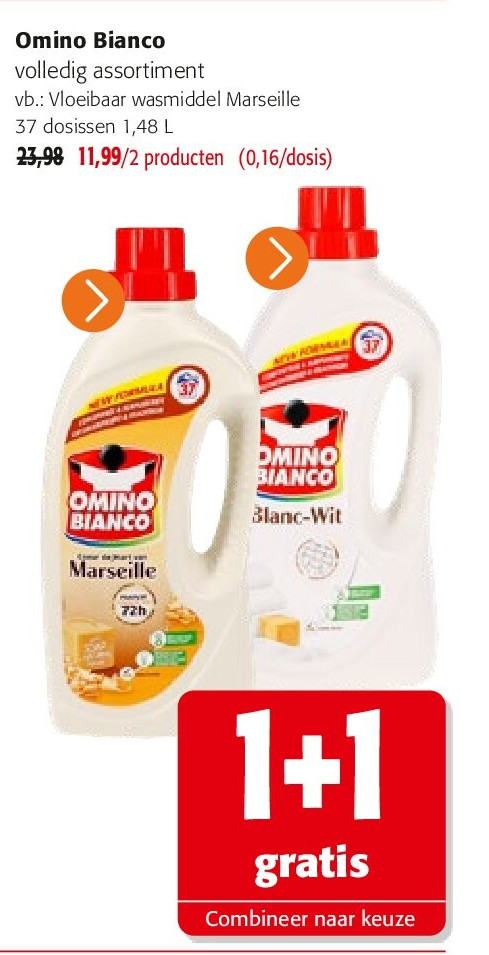 Omino Bianco Vloeibaar wasmiddel Marseille 37 dosissen 1,48 L