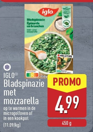 Bladspinazie met mozzarella