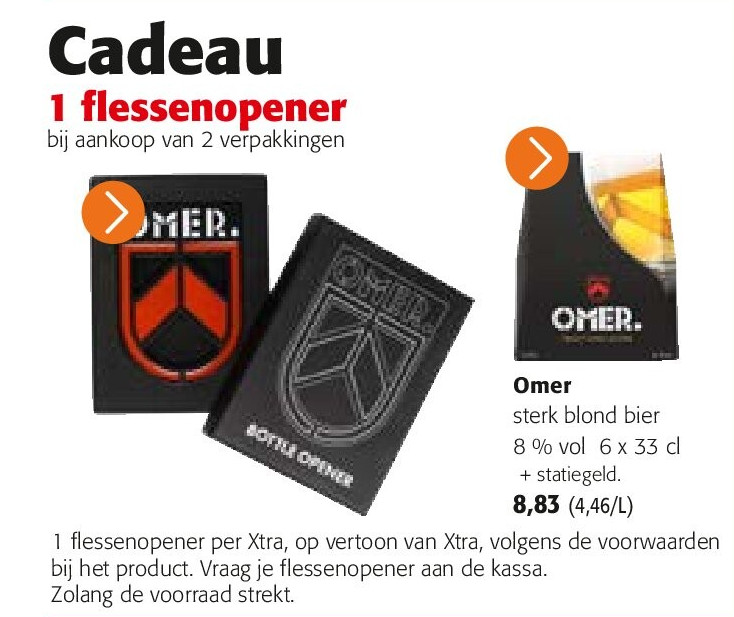 Omer sterk blond bier 8 % vol 6 x 33 cl