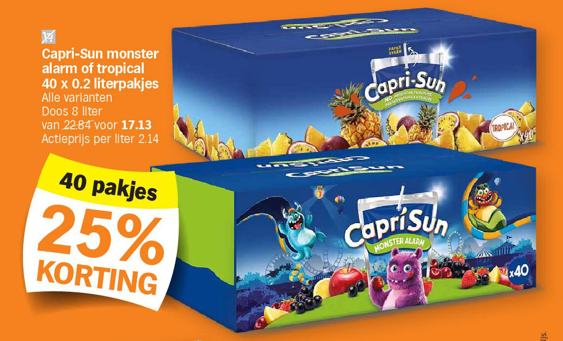 Capri-Sun monster alarm of tropical 40 x 0.2 literpakjes
