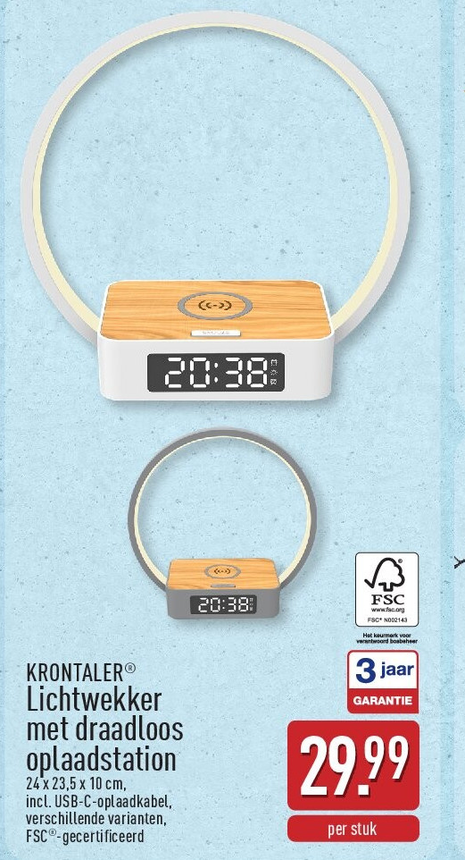 Lichtwekker met draadloos oplaadstation