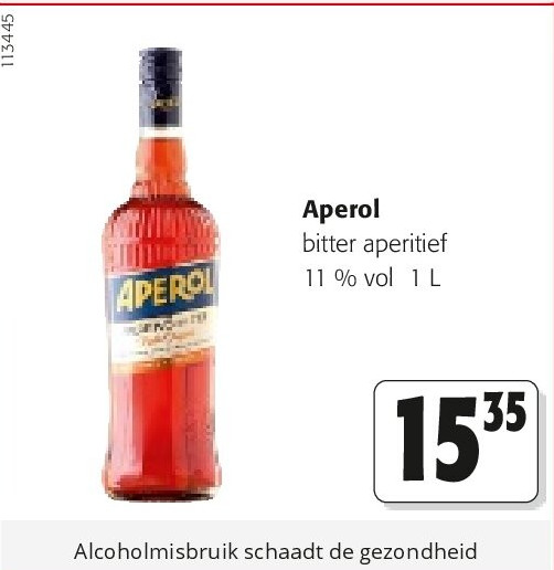 Aperol bitter aperitief 11 % vol 1 L