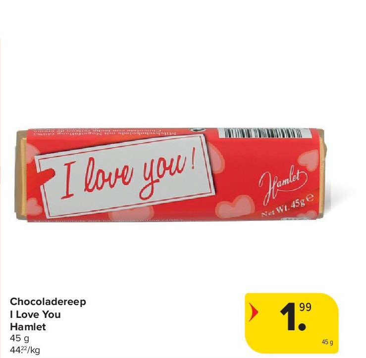 Chocoladereep I Love You Hamlet