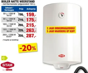BOILER NATTE WEERSTAND