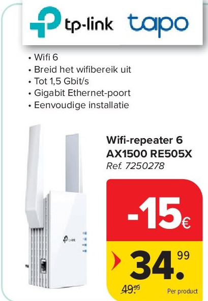 Wifi -repeater 6 AX1500 RE505X