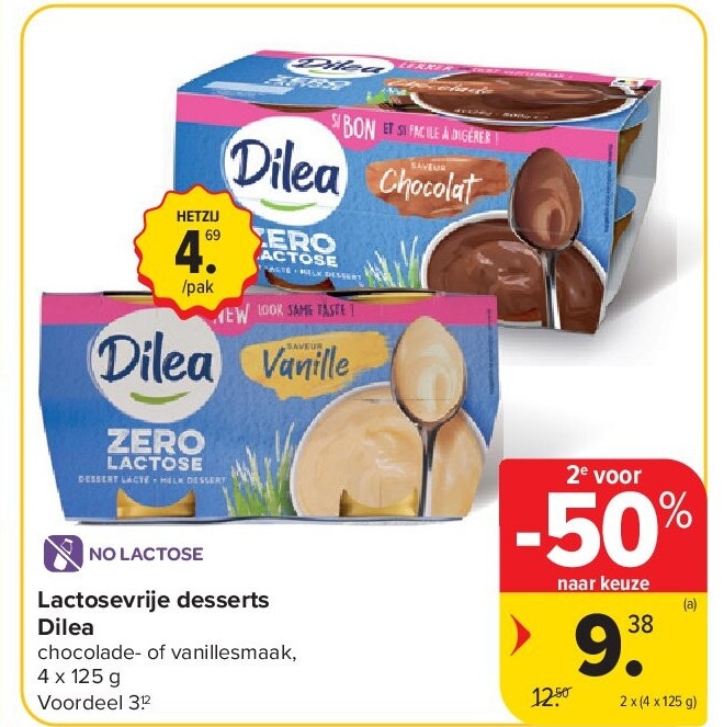 Lactosevrije desserts Dilea