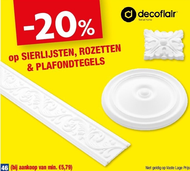 op SIERLIJSTEN, ROZETTEN & PLAFONDTEGELS