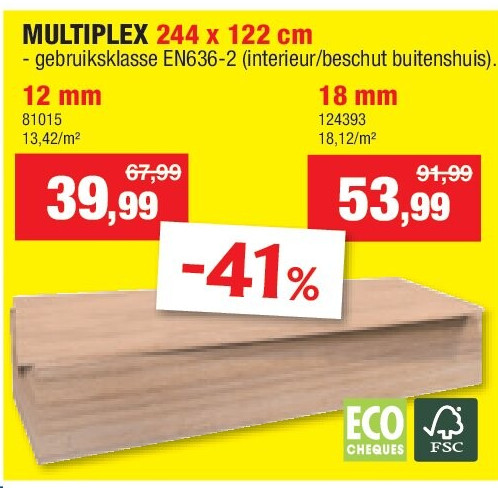 MULTIPLEX 244 x 122 cm 12 mm
