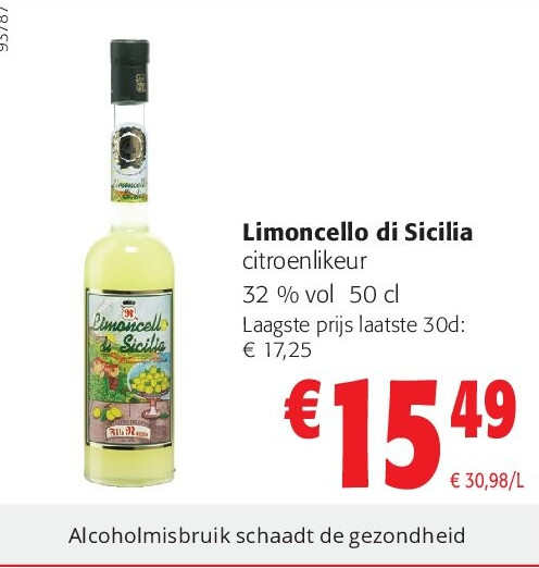 Limoncello di Sicilia citroenlikeur 32 % vol 50 cl