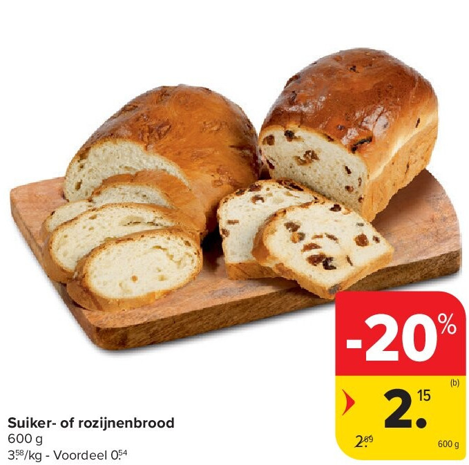 Suiker- of rozijnenbrood