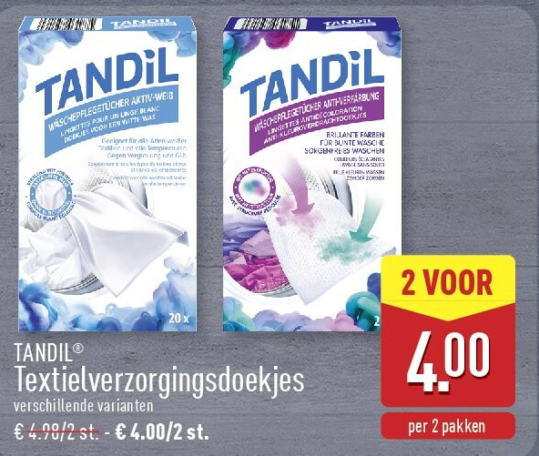 Textielverzorgingsdoekjes