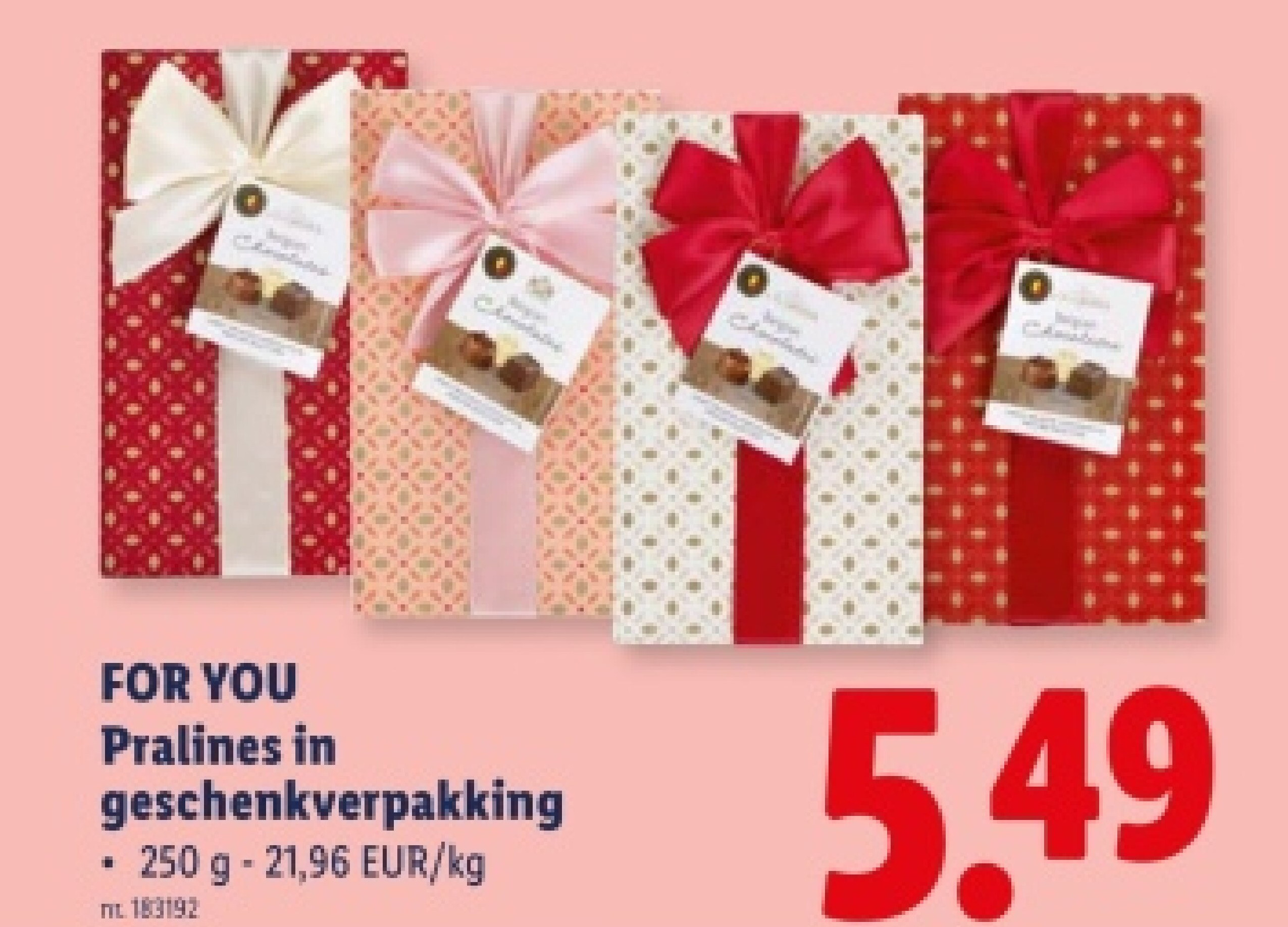 Pralines in geschenkverpakking