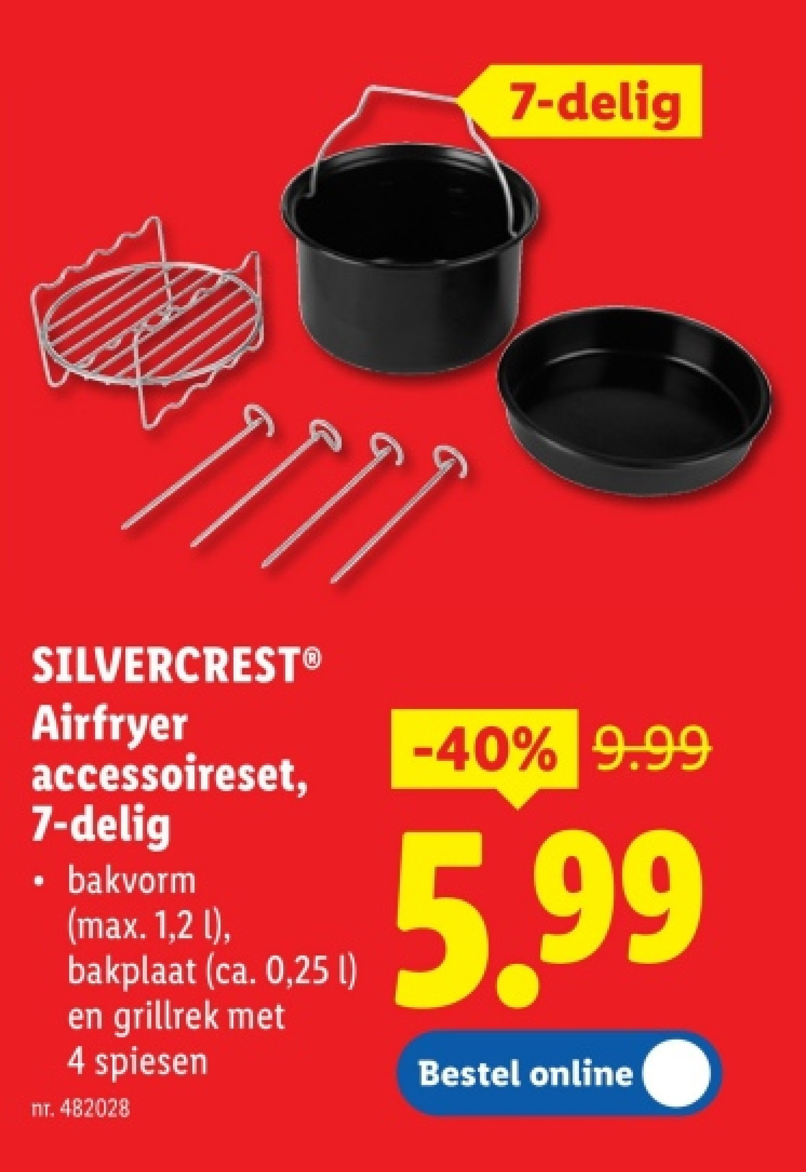 Airfryer accessoireset, 7-delig