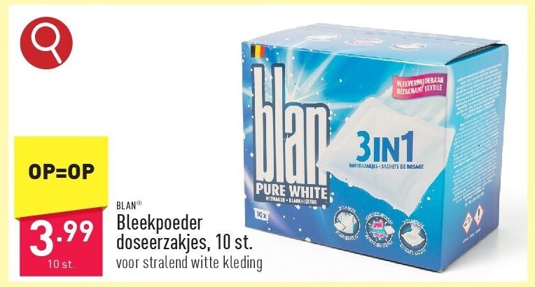 Bleekpoeder doseerzakjes 3-in-1, 10st.