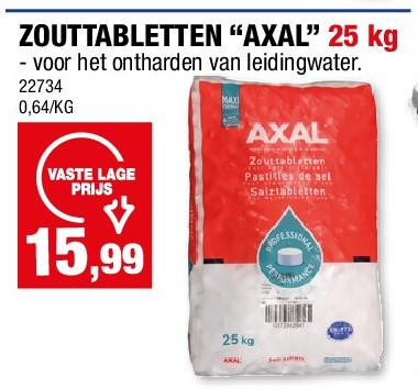 ZOUTTABLETTEN “AXAL” 25 kg