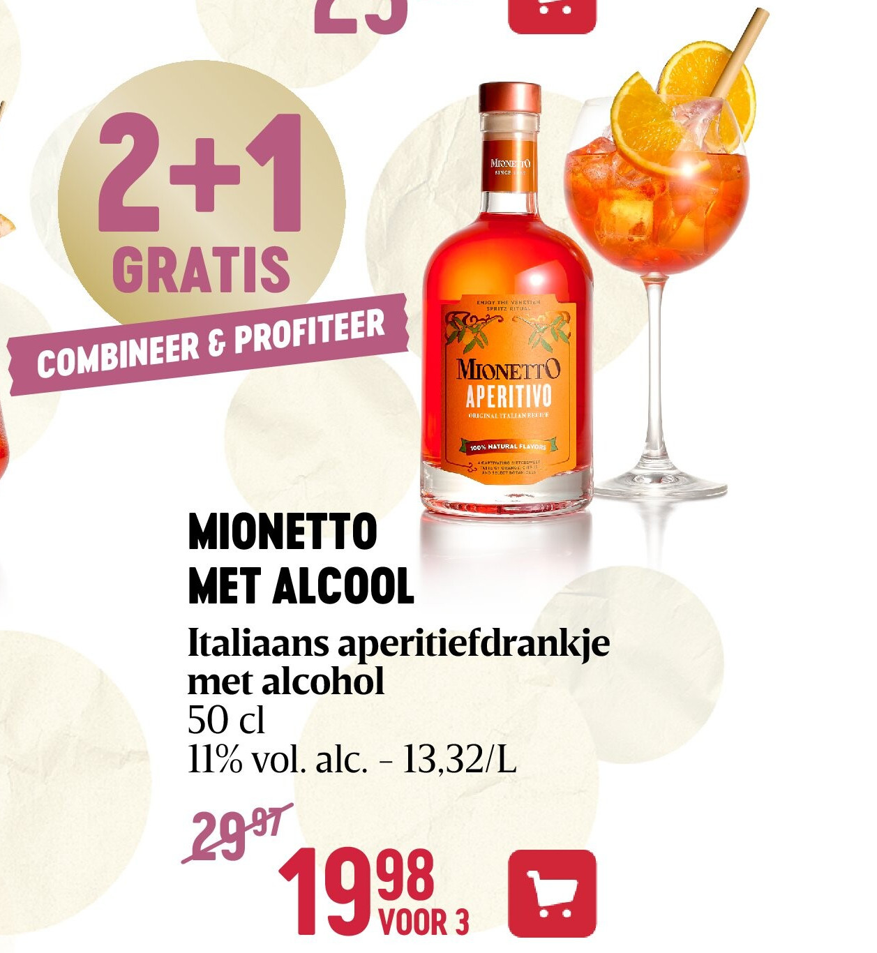 MIONETTO MET ALCOOL Italiaans aperitiefdrankje met alcohol