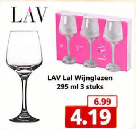 LAV Lal Wijnglazen 295 ml 3 stuks