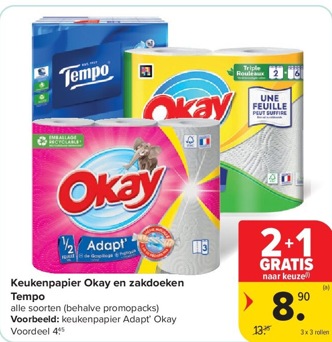Keukenpapier Okay en zakdoeken Tempo