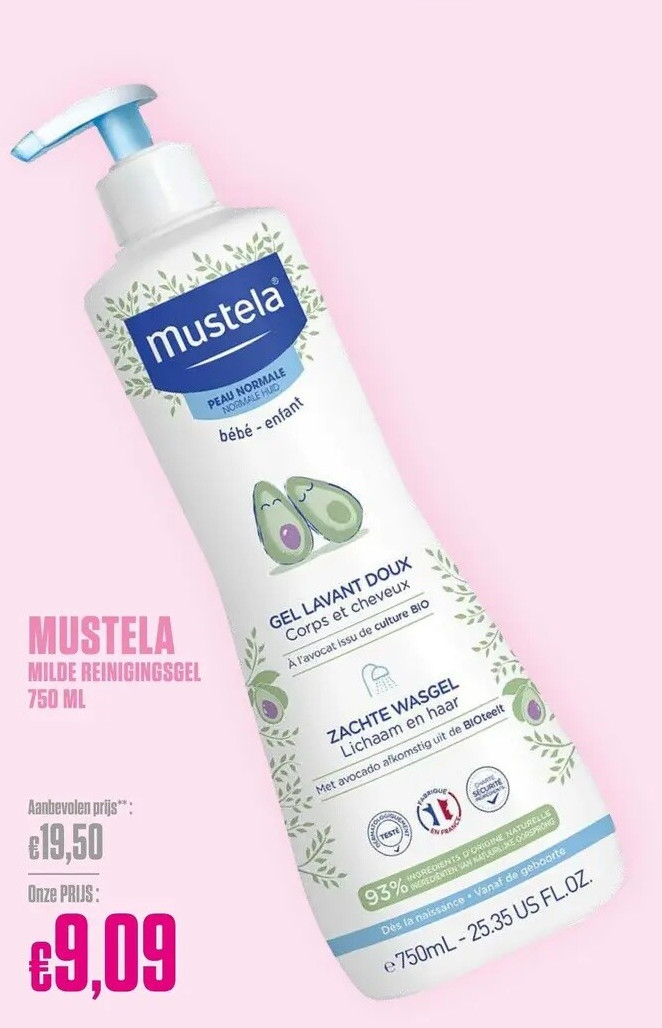 MUSTELA MILDE REINIGINGSGEL 750 ML