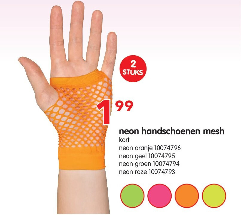 neon handschoenen mesh