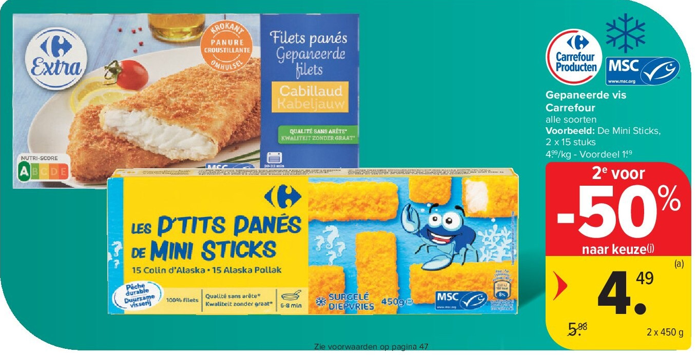 Gepaneerde vis Carrefour