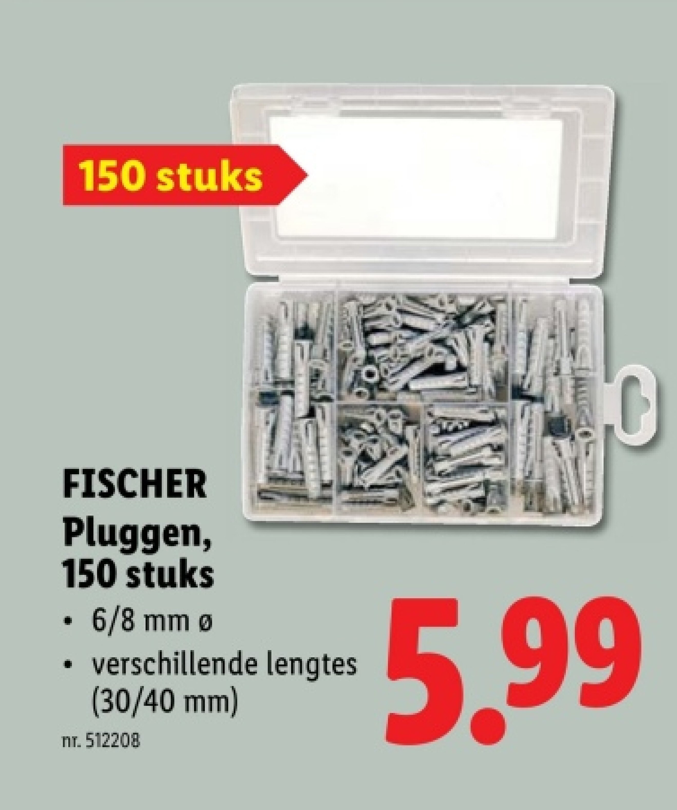 FISCHER Pluggen, 150 stuks