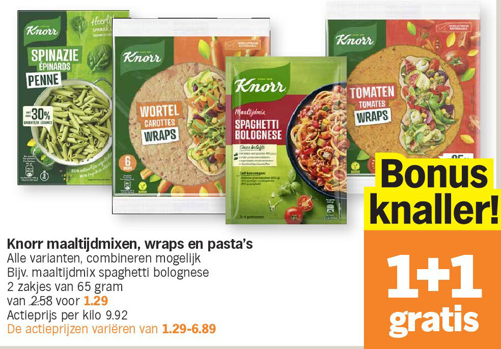 Knorr maaltijdmixen, wraps en pasta's