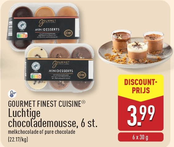 Luchtige chocolademousse, 6st.