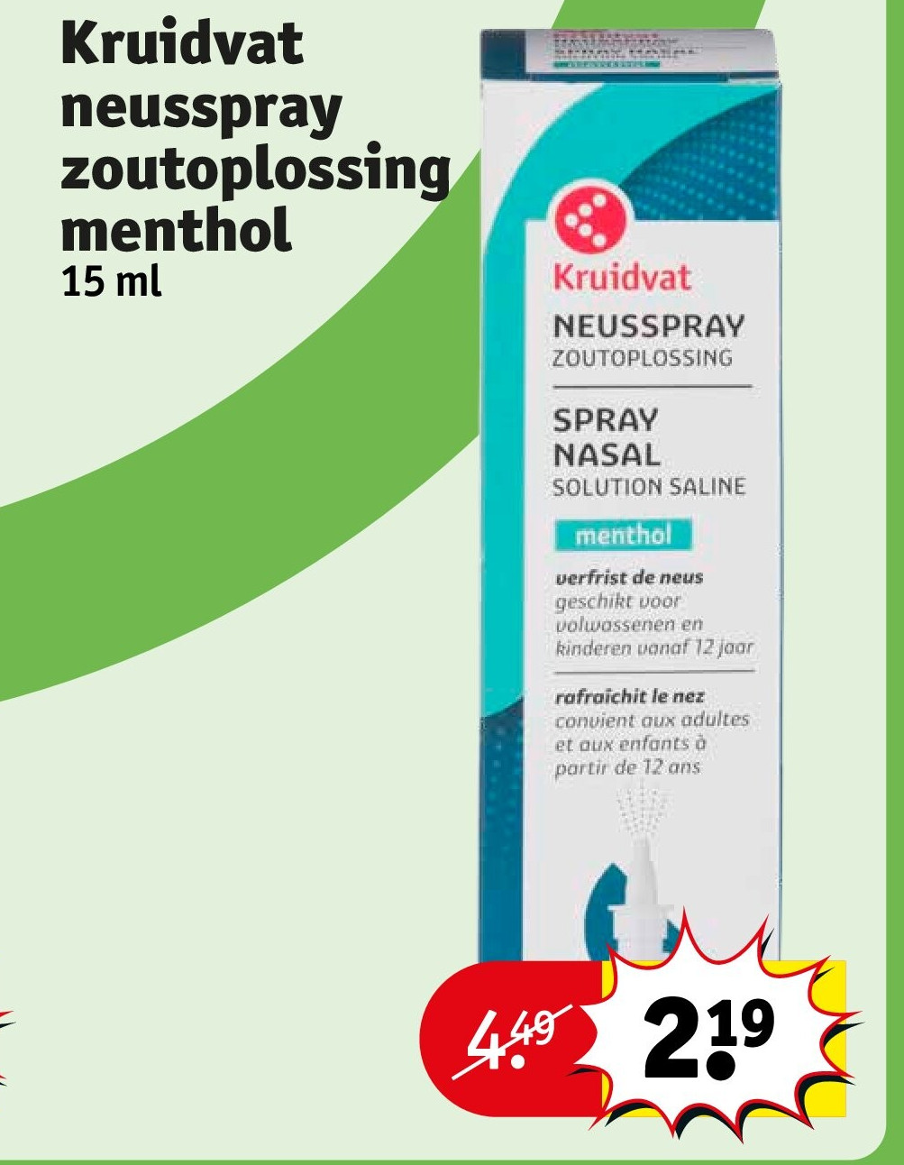 Kruidvat neusspray zoutoplossing menthol