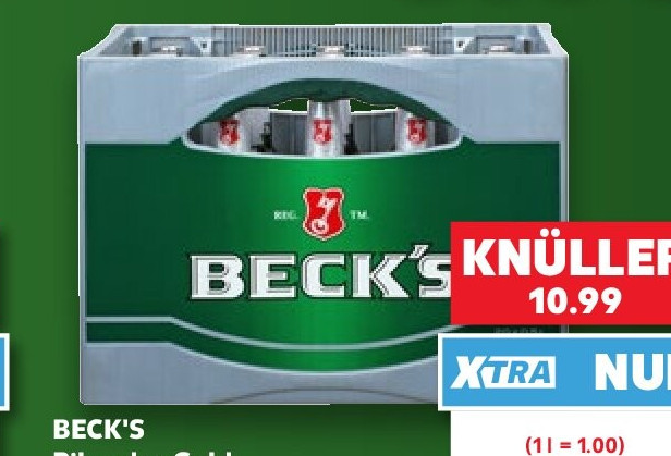 BECK'S Pils oder Gold, Kasten 20 x 0,5 l
