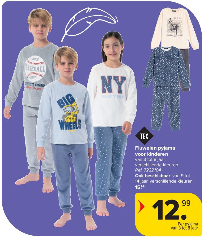 Fluwelen pyjama voor kinderen